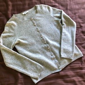 Qi cashmere gray cashmere cardigan